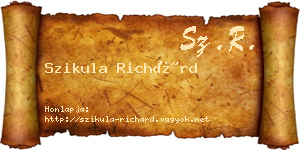 Szikula Richárd névjegykártya